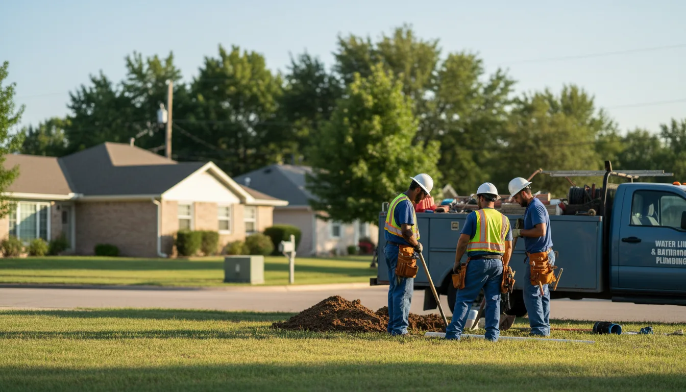 Residential water line and bathroom plumbing service in Clarksburg, IN